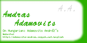 andras adamovits business card